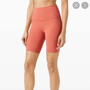 Lululemon align 8” biker shorts. Color: Coral